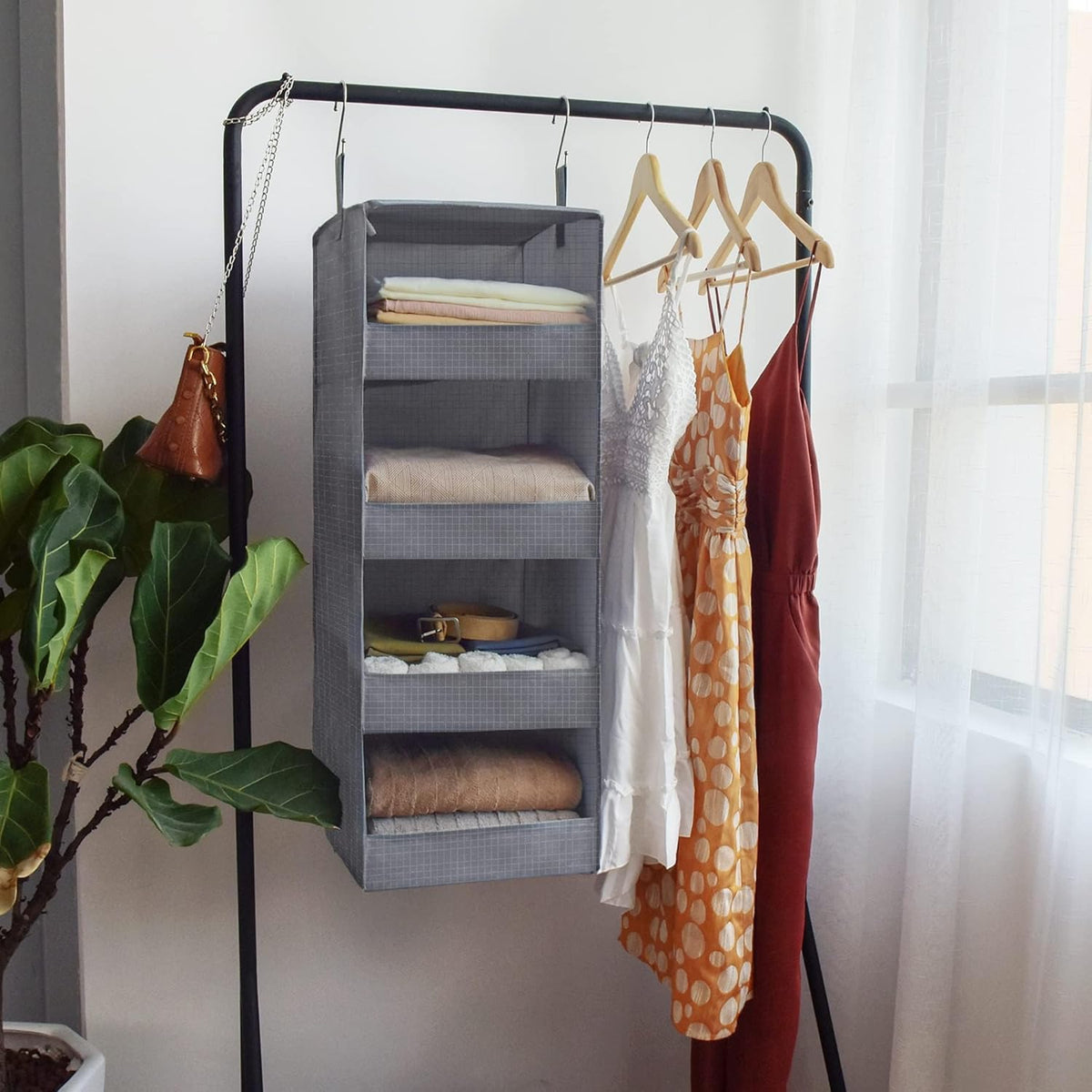 GRANNY SAYS 4-Shelf Hanging Organizer, Closet Hanging Shelves, Closet Hanging Storage Organizers