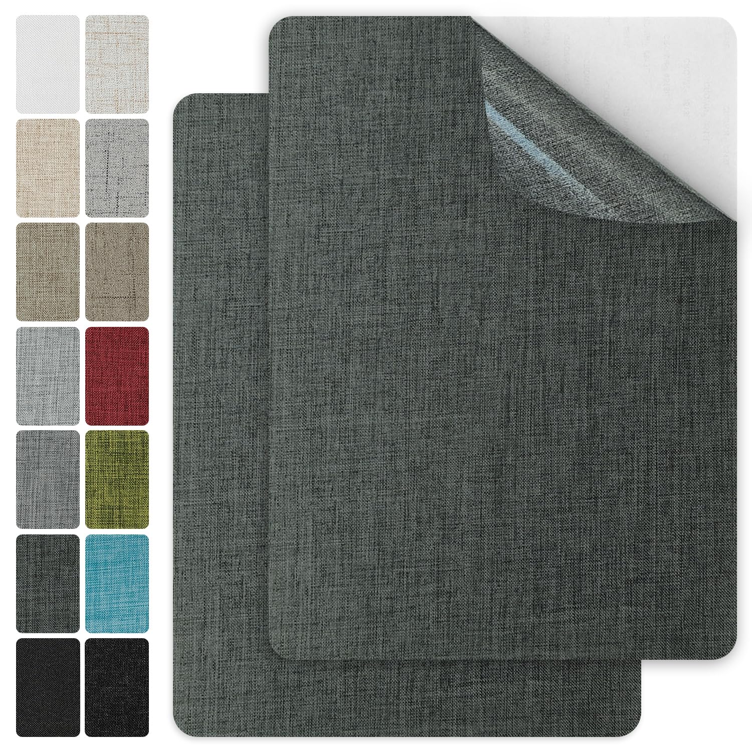 J.CARP 2Pcs Linen Repair Patches, Large Self-Adhesive Fabric Patch for Sofas, Couch, Furniture, Car