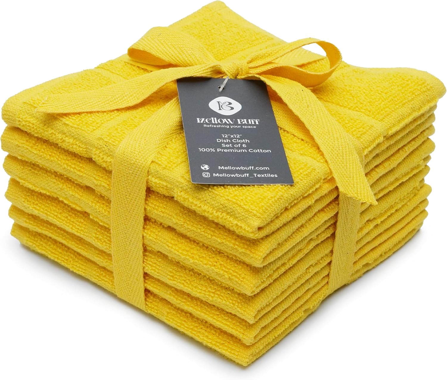 100% Cotton Terry Dish Cloth & Dish Towel, 6 Pack, Super Soft and Absorbent Kitchen Towels, Perfect