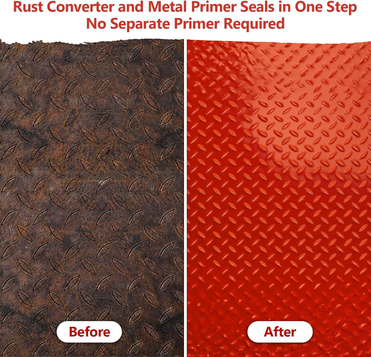 4-in-1 Rust Converter & Metal Primer, 141 Fl OZ Red Rust Inhibitor Paint for Metal, Remove &