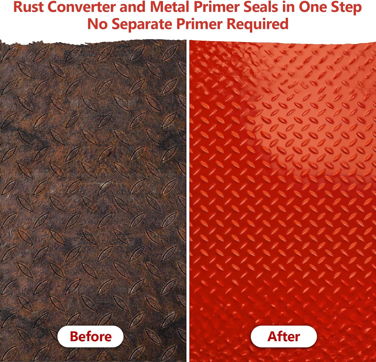 4-in-1 Rust Converter & Metal Primer, 141 Fl OZ Red Rust Inhibitor Paint for Metal, Remove &