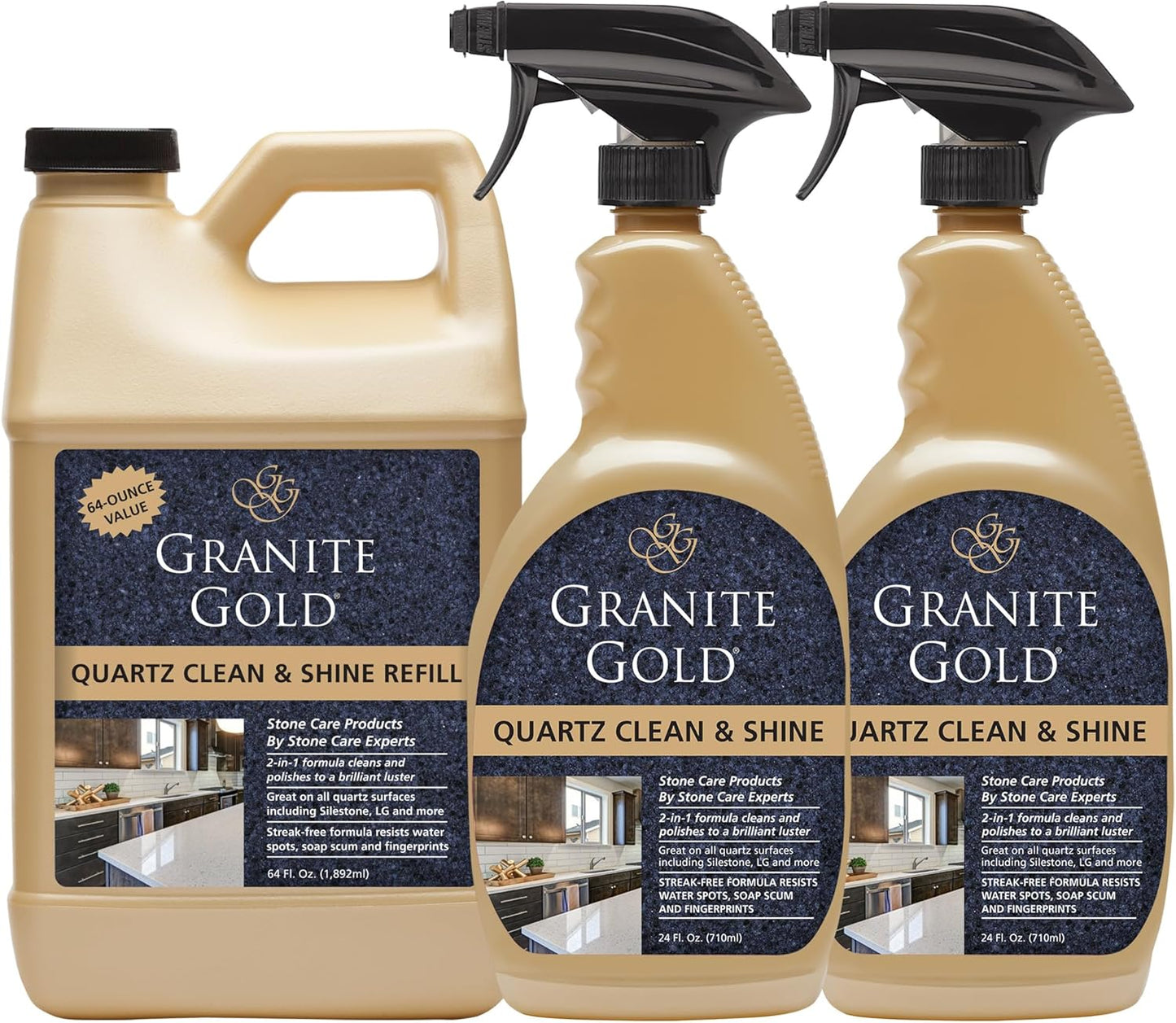 Granite Gold Quartz Clean & Shine Streak-Free Cleaner Deeps Cleans and Polishes All Quartz Surfaces