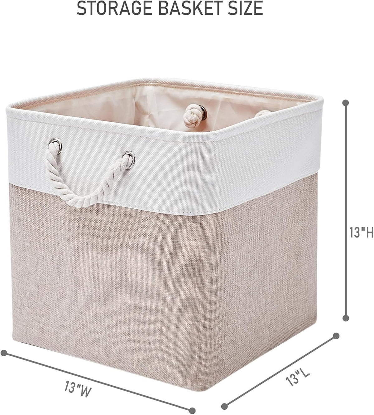 13 x 13 Inch Storage Cubes，6 Pack Cube Storage Bins for Shelves，Fabric Collapsible Storage Bins
