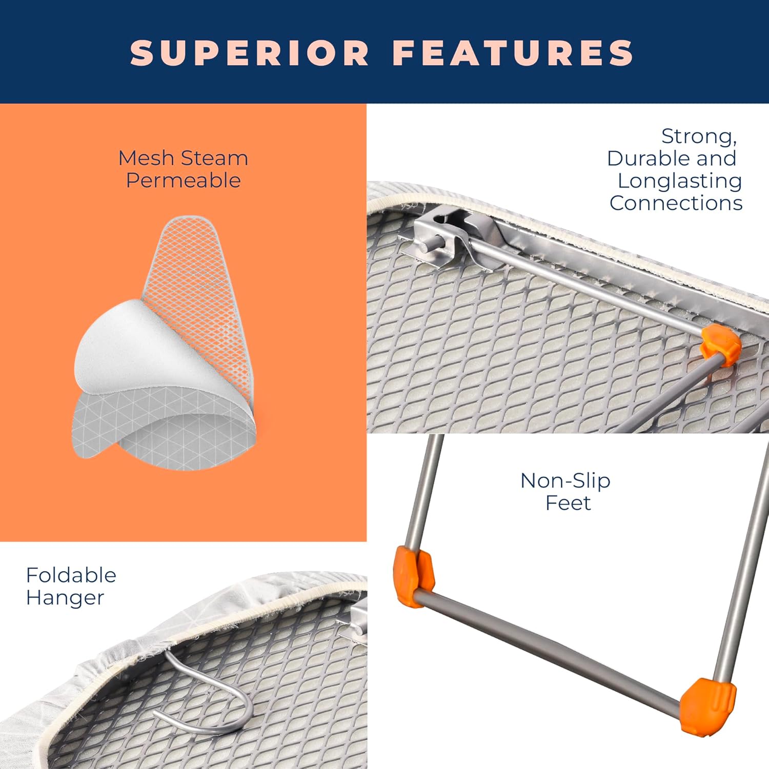 Tabletop Ironing Board with Folding Legs, Small Ironing Board with Thick Cotton Cover, Portable