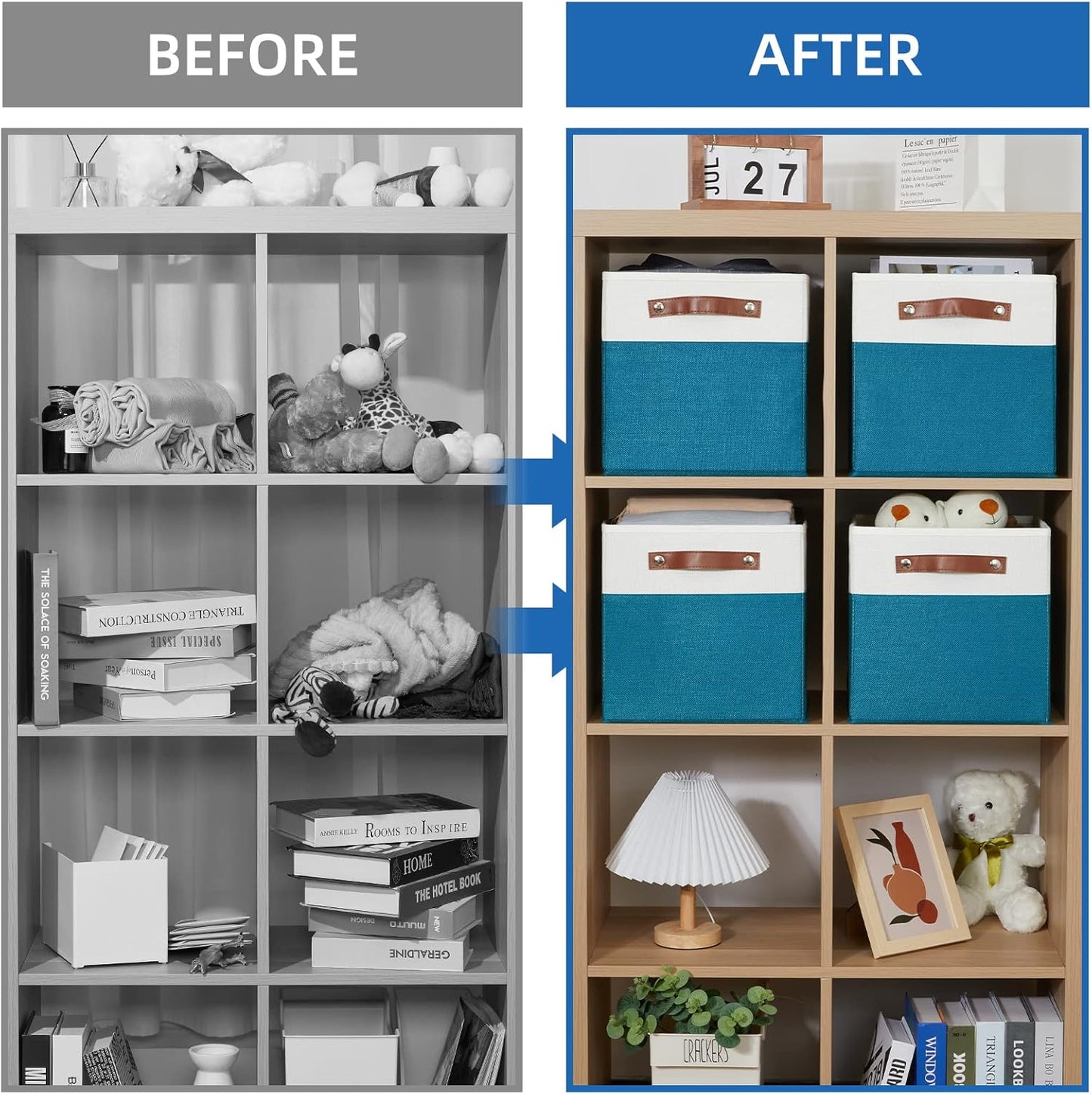 Temary Storage Cube Bins 11 Cube Storage Bins Storage Baskets for Closet, Shelves 4 Pack Fabric