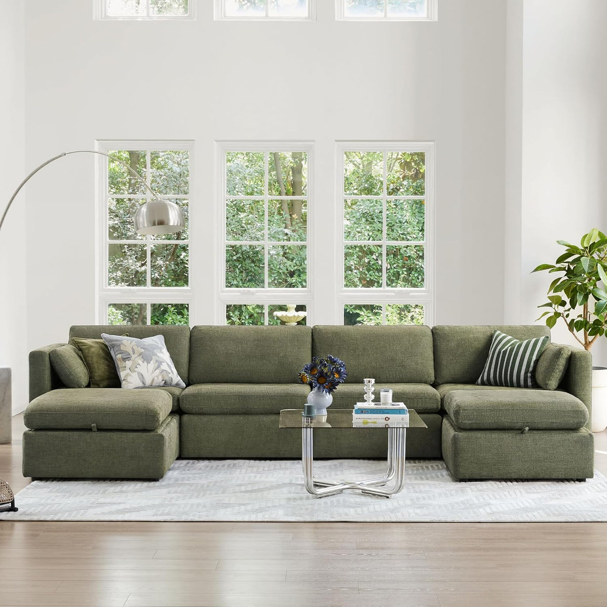 CHITA Oversized Modular Sectional Sofa, FSC Certified U Shaped Couch with Reversible Chaise Modular