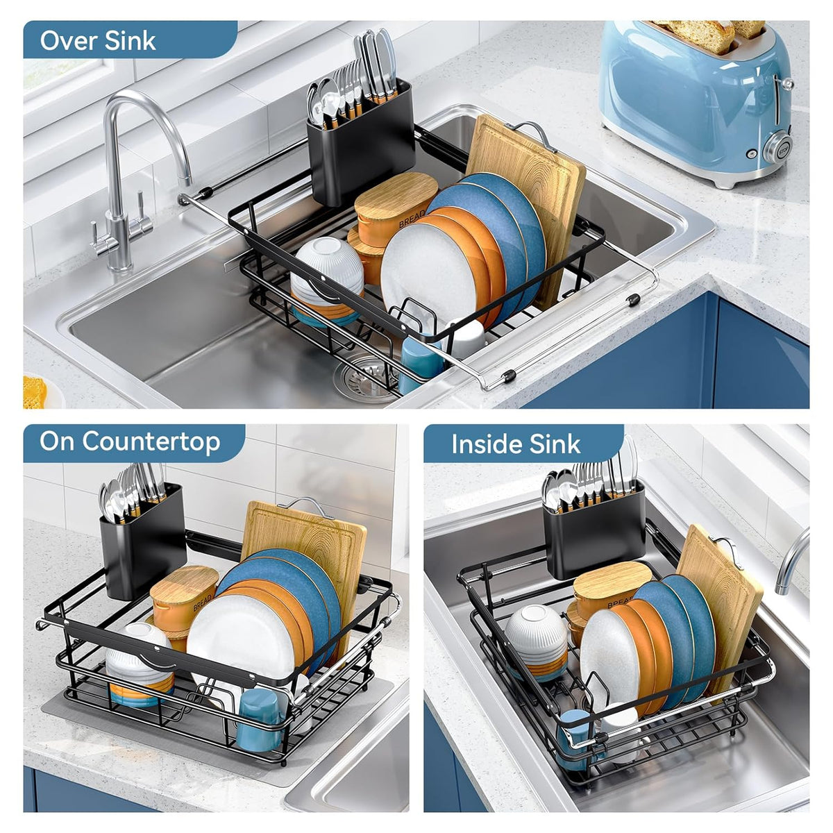 Over the Sink Dish Drying Rack,In Sink Dish Drying Racks,Expandable Dish Rack Over Sink