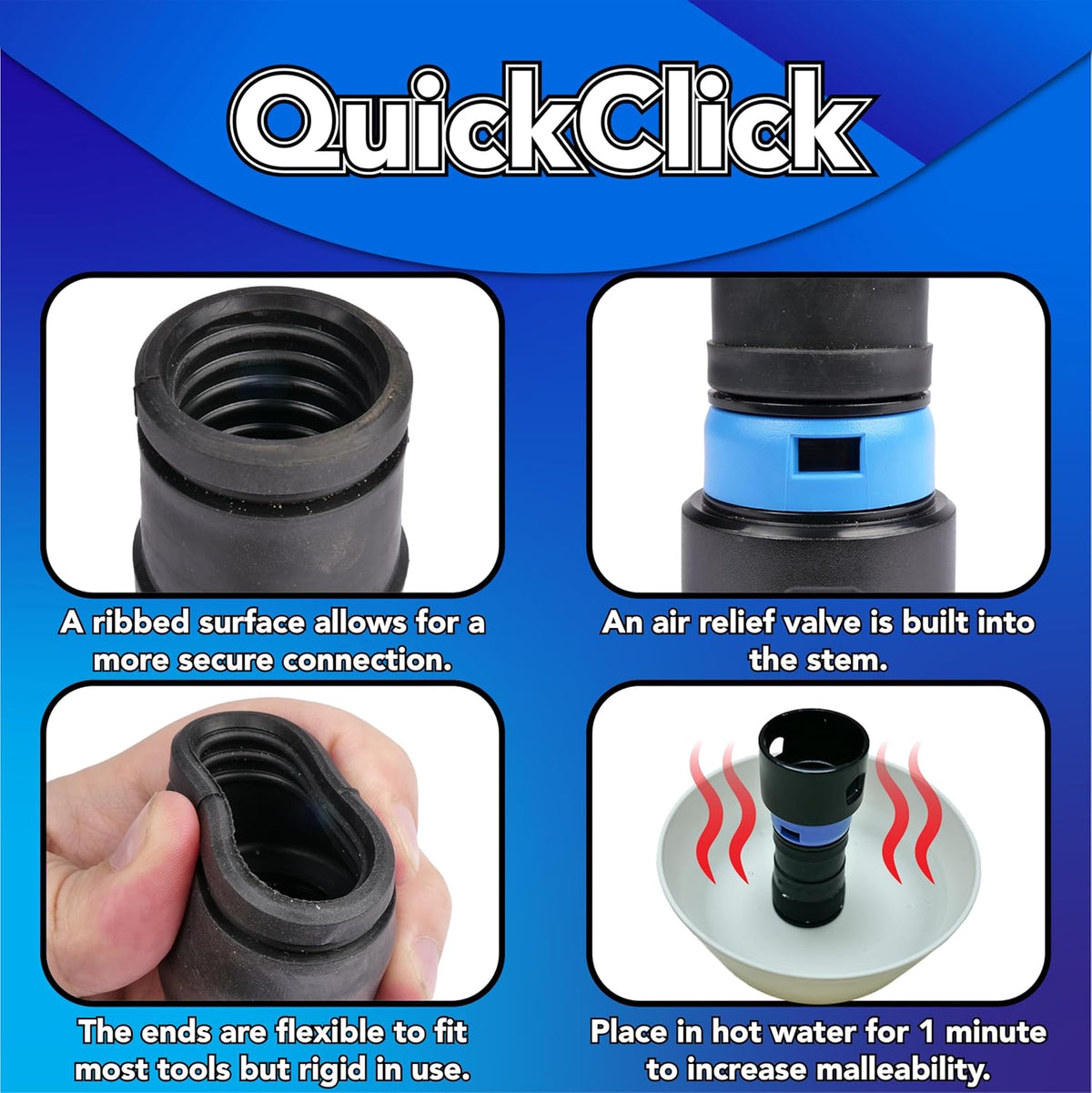 Cen-Tec Systems 94720 Quick Click 20 Ft. Hose for Home and Shop Vacuums with Expanded Multi-Brand
