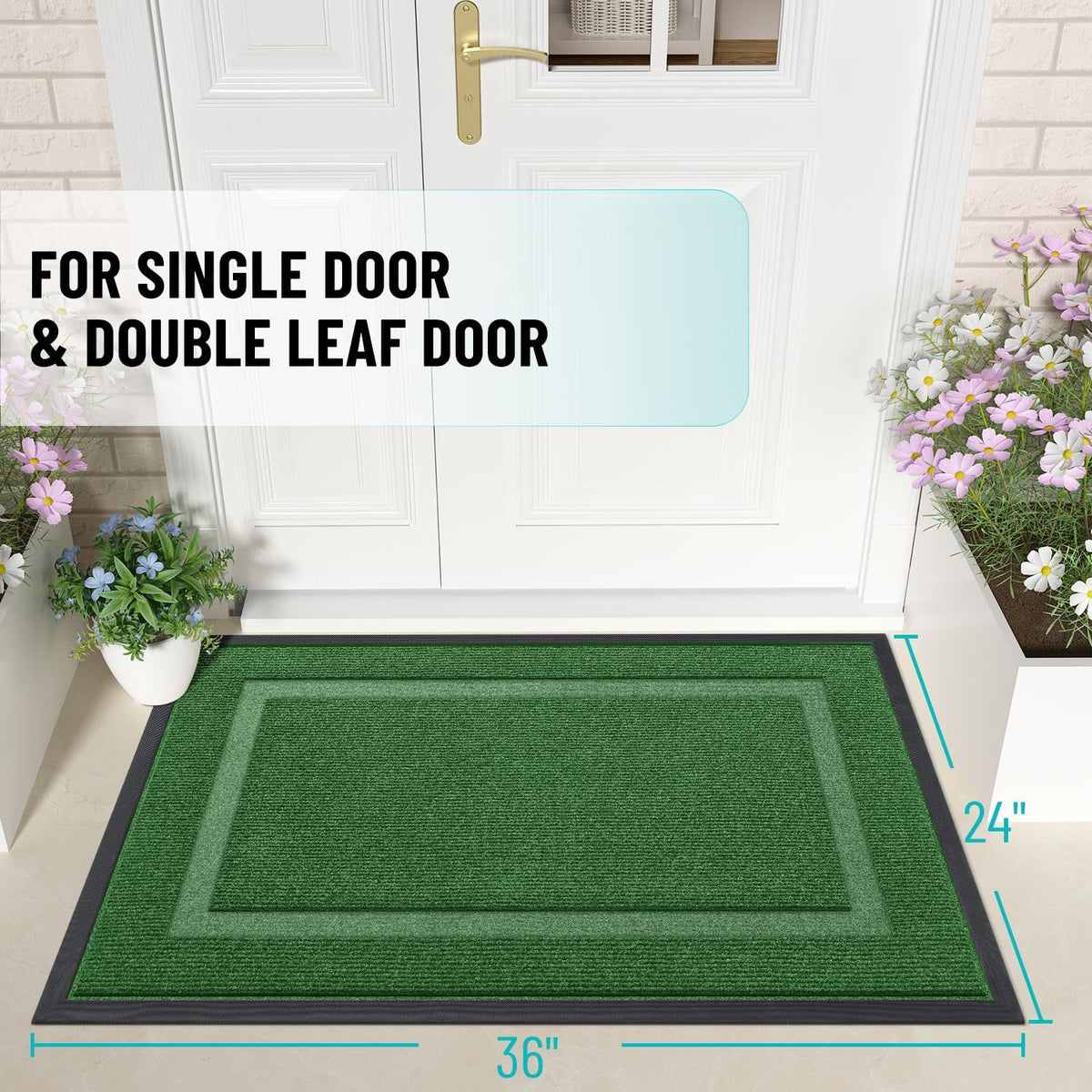 OLANLY Front Door Mat Indoor Outdoor Entrance, Waterproof All-Season, All-Weather Doormat, Sturdy