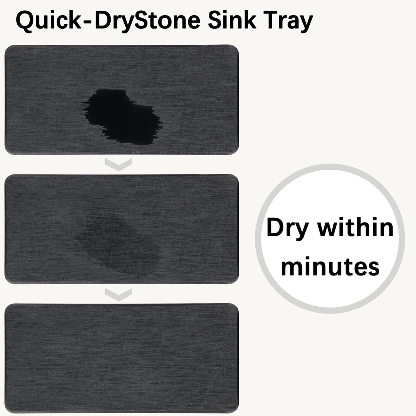 2 Pcs Water Absorbing Stone Trays, Kitchen/Bathroom Sink Soap Dish, Diatomite Tray Used for Hand