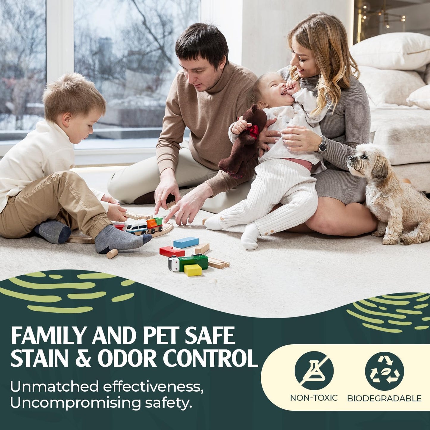 Enzyme Carpet Cleaner - Enzyme Carpet Shampoo (64oz) - Carpet Cleaner Solution to Eliminate Tough