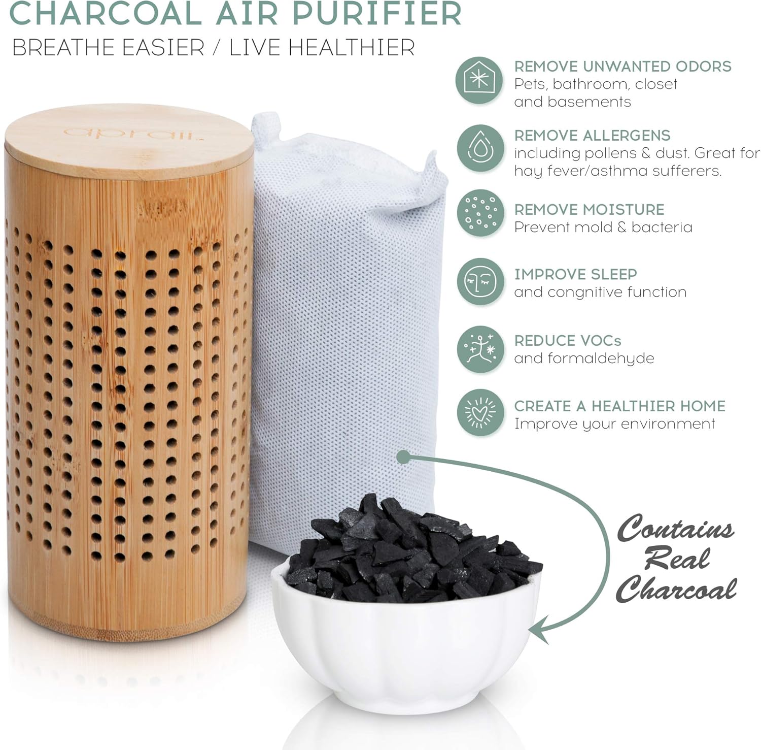 Activated Charcoal Bags - Odor Eliminator for Home - Air Purifying Bags - Bamboo Charcoal