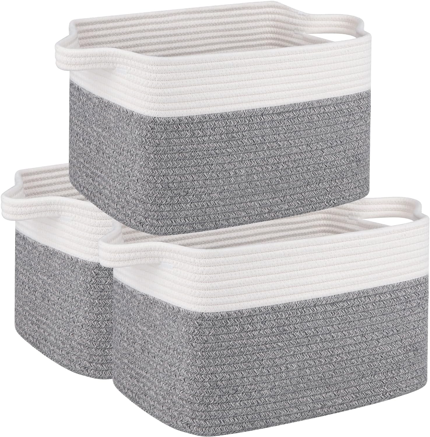 OIAHOMY 3 Pack Storage Basket for Organizing, 13''X9.85''X8.7'' Storage Bins,Woven Basket Basket