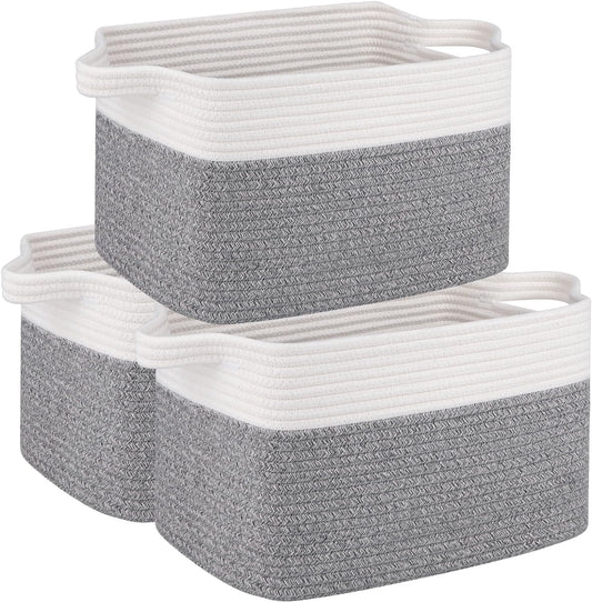 OIAHOMY 3 Pack Storage Basket for Organizing, 13''X9.85''X8.7'' Storage Bins,Woven Basket Basket