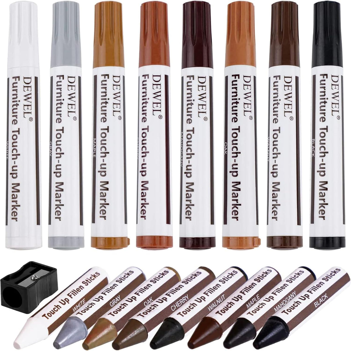 DEWEL Furniture Markers Touch Up, Upgrade Wooden Furniture Repair Kit, Premium Wood Scratch Repair