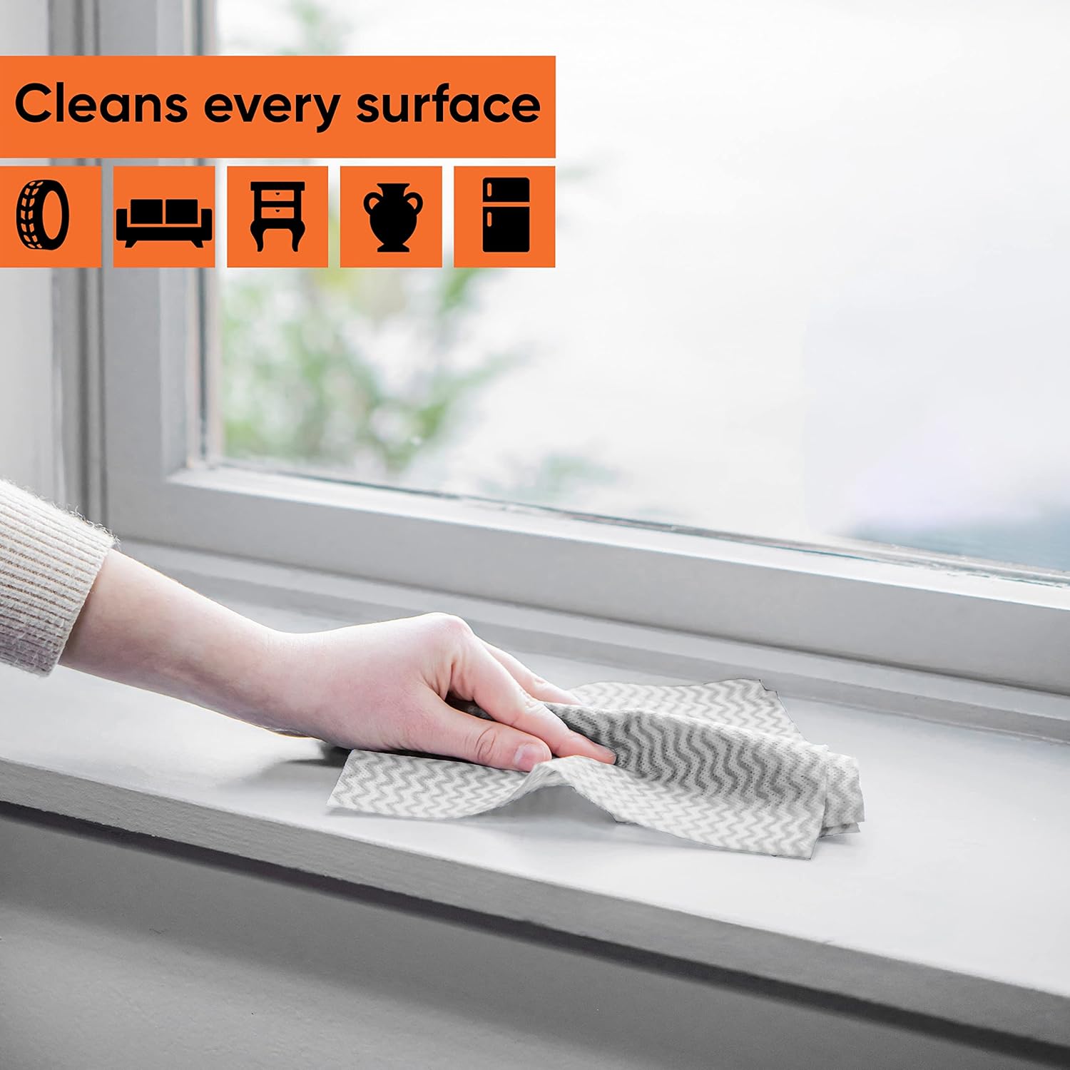 Superio Handy Wipes for Kitchen Multi-Purpose Heavy-Duty Reusable Cleaning Cloth for House