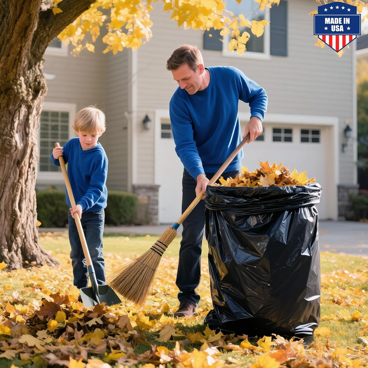Fuxury 55-60 Gallon Heavy Duty Trash Bags, 100 Count Black Garbage Bags, 23 Mic Thick, 38x58 in