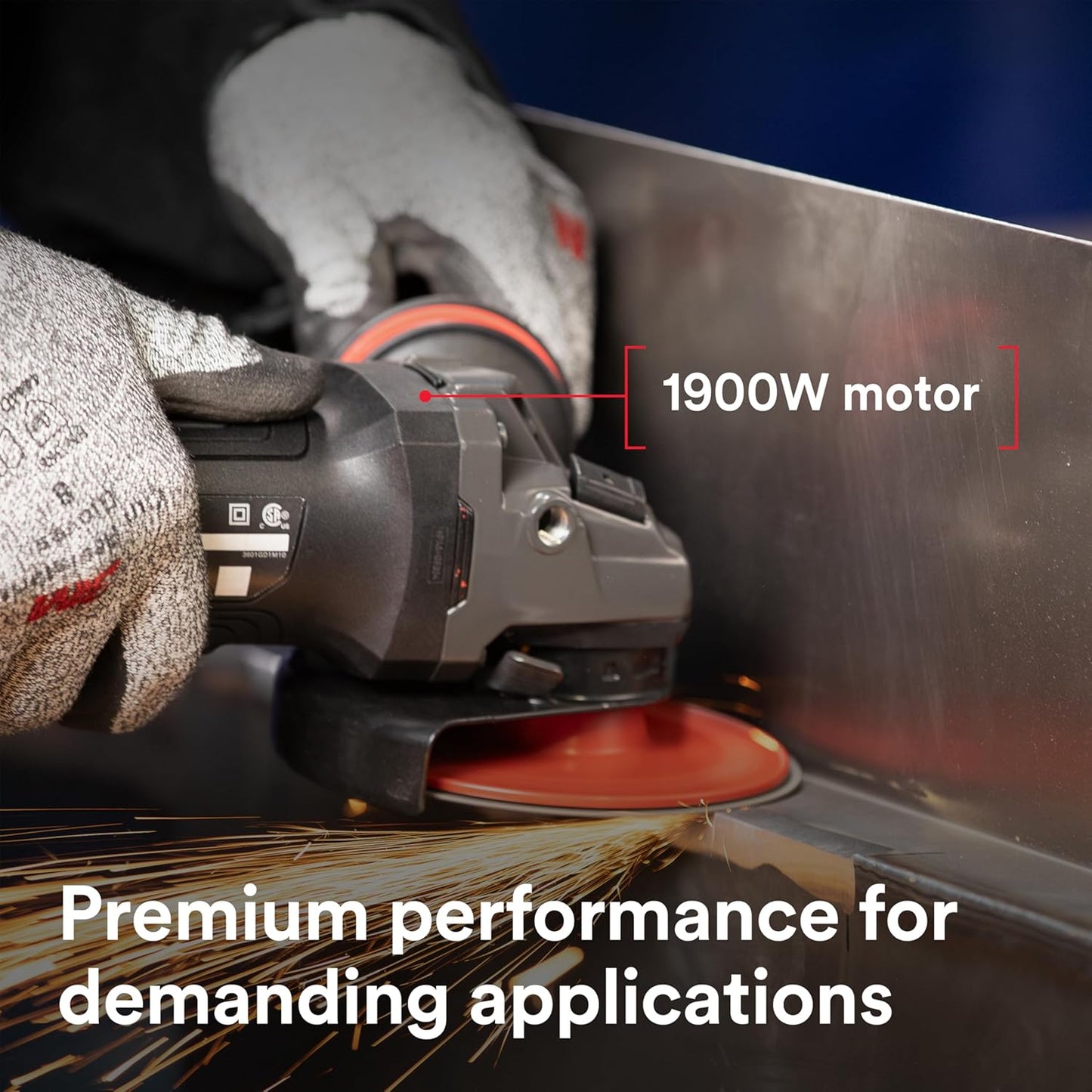 3M Electric Angle Grinder, 11130, VS, 4.5-5 in Slide Switch, 13-Amp, 120V, for Cutting, Grinding