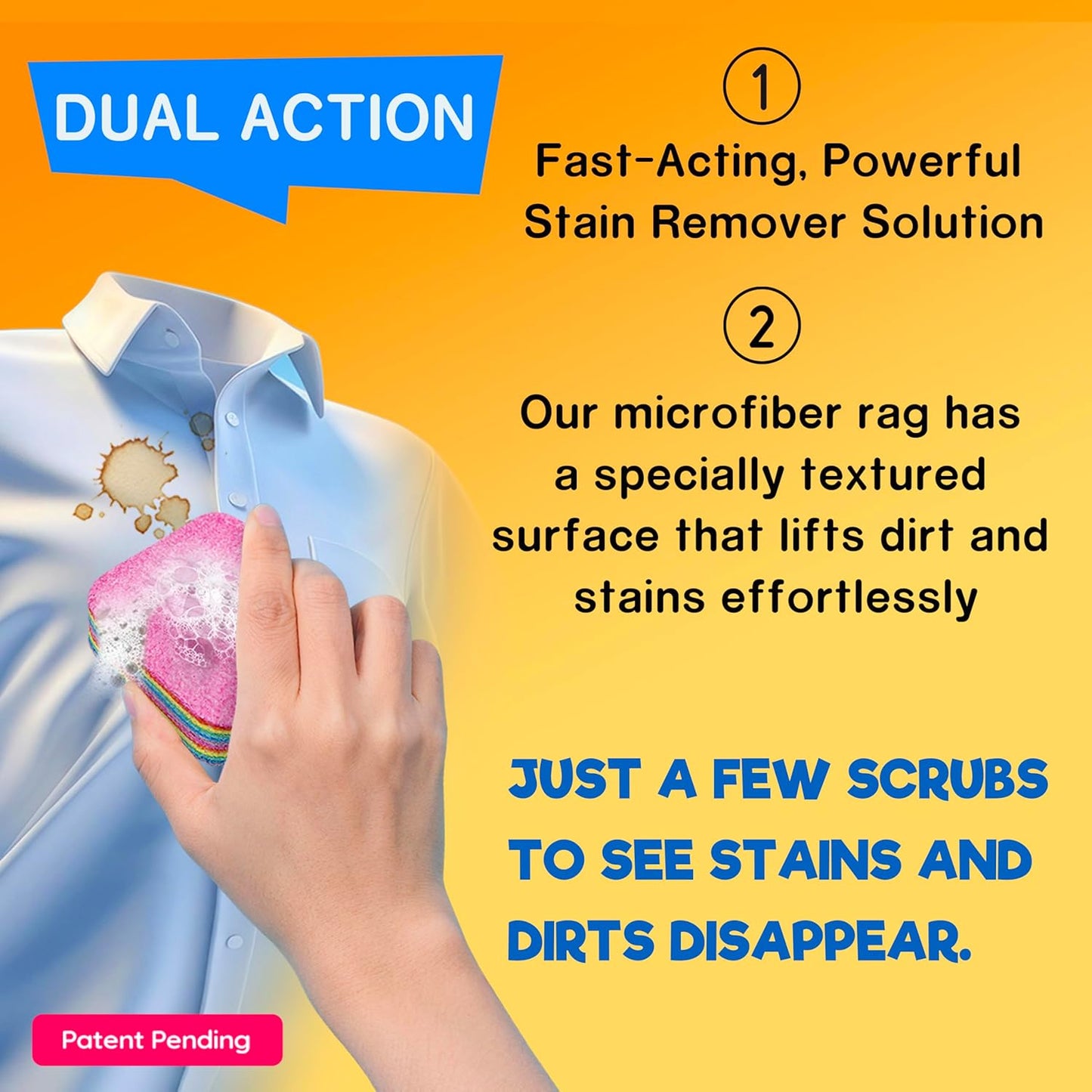 Magical Fiber Stain Remover- Use as Spot Remover- No Dry Cleaning Food, Grease, Coffee Off Laundry