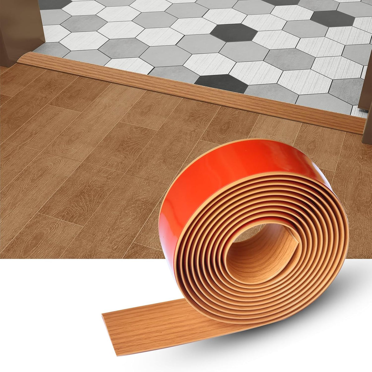 Floor/Door Flat Transition Strip & Self Adhesive Floor Vinyl Floor Edge Trim Laminate Floor Gap