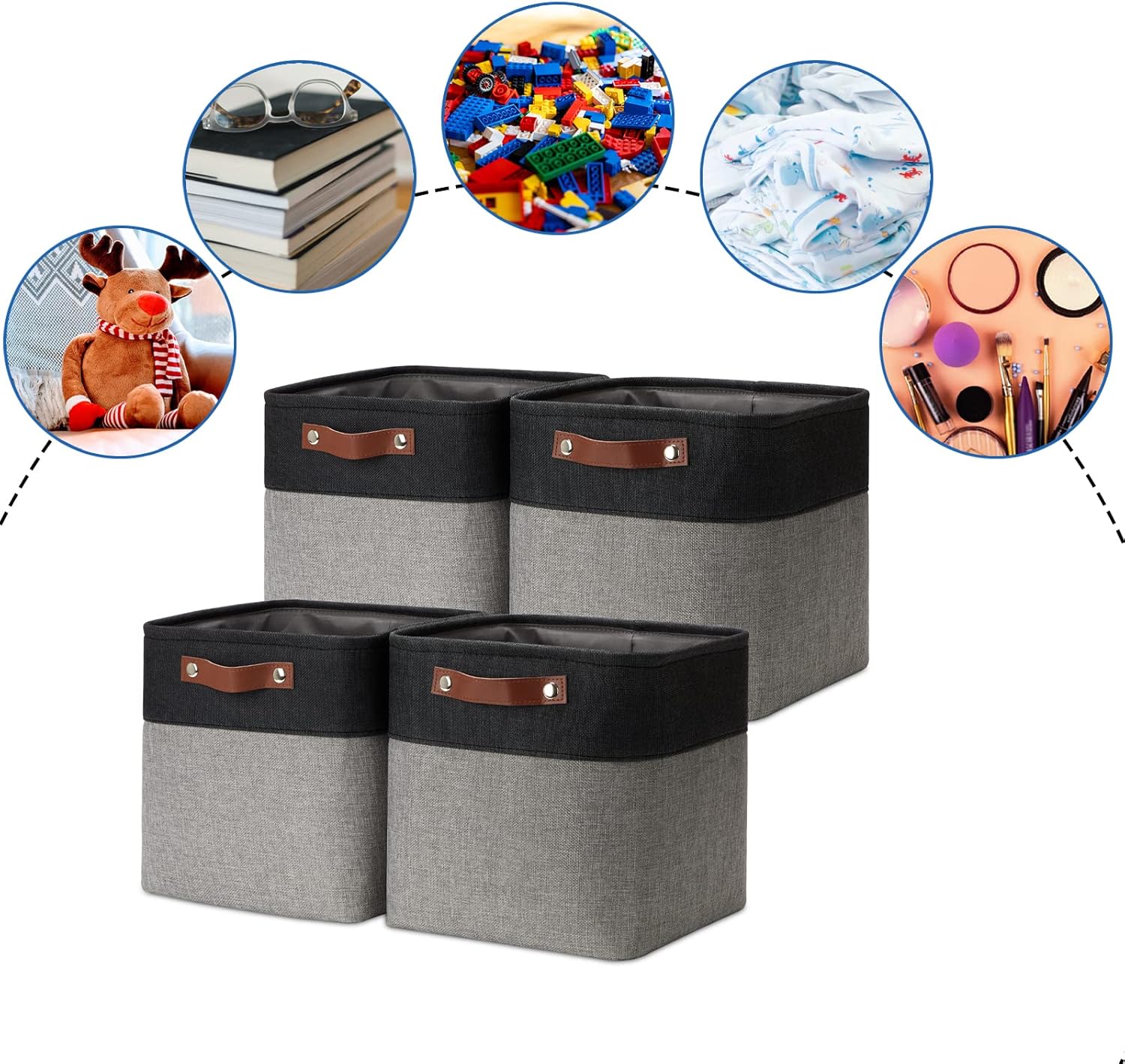 DULLEMELO 11x11 Cube Storage Bins for Cube organizer, Foldable Cube Storage Bins Baskets for