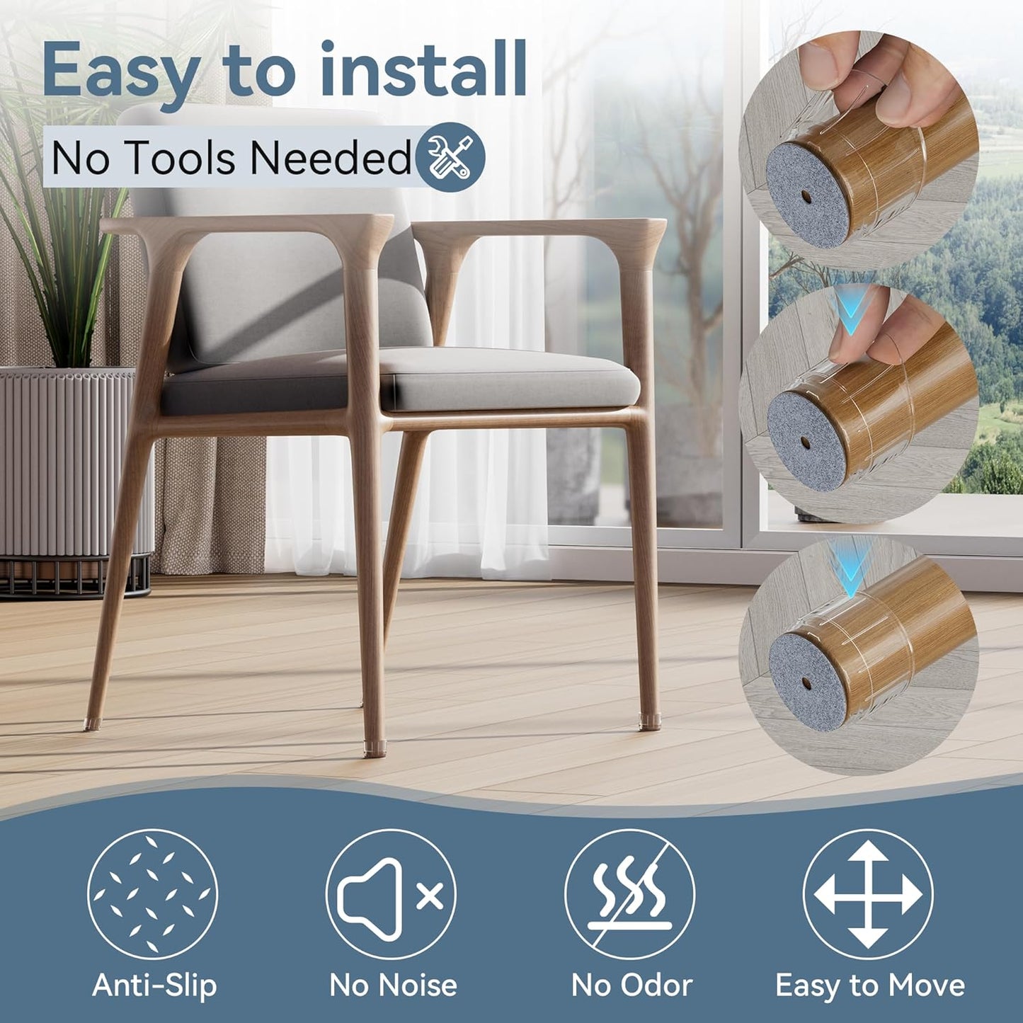 24PCS Extra Small Silicone Chair Leg Floor Protectors for Hardwood Floors, Thicken Rubber Chair Leg