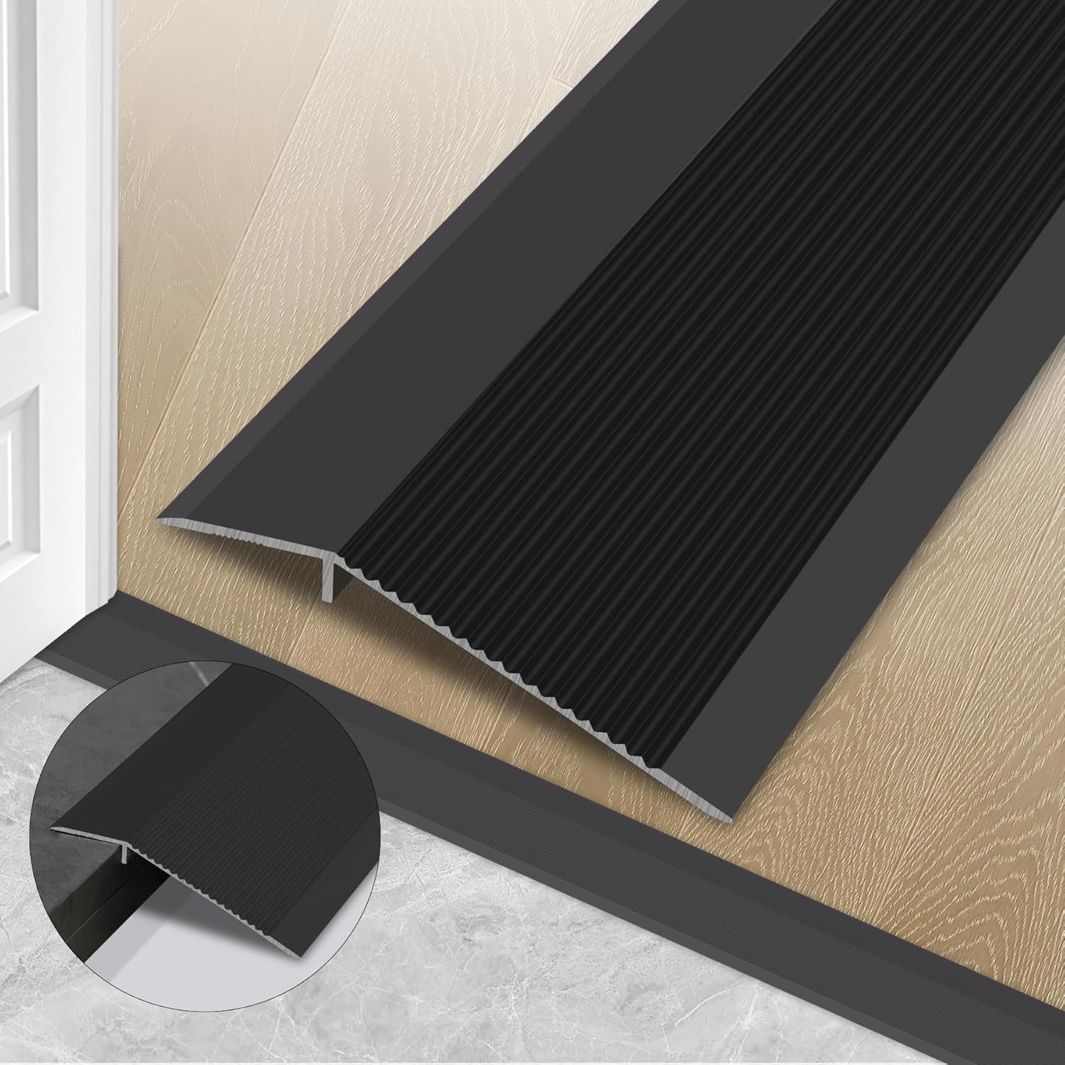 Gaahing Aluminum Floor Transition Threshold Strip, Bridge The Height Gap Between 0.3 to 1.6 inches