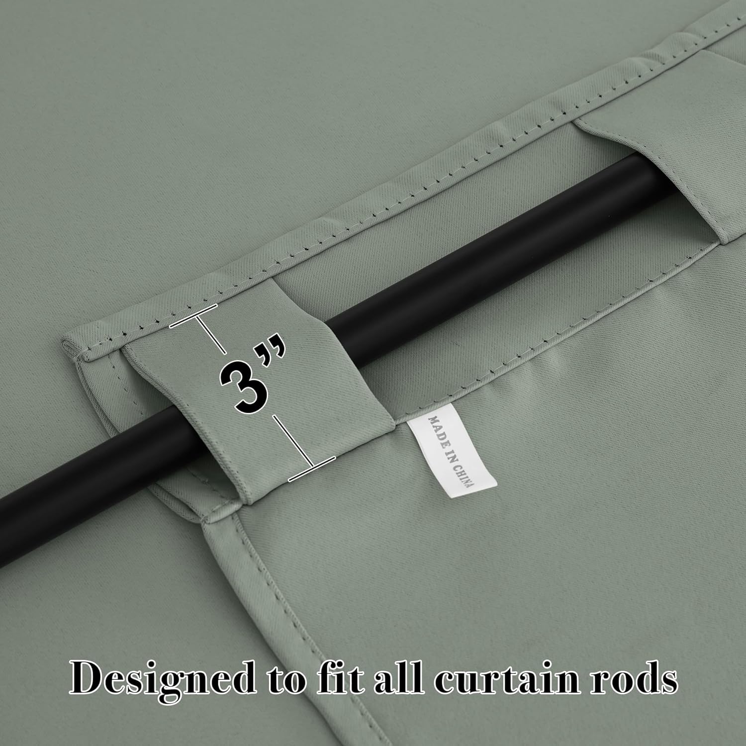RYB HOME Sage Green Blackout Curtains for Bathroom, Thermal Insulated Light Block Window Curtains