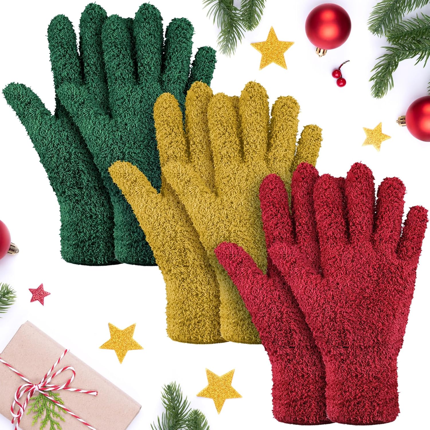 Patelai 3 Pairs Microfiber Plant Dusting Gloves Leaf Cleaning Gloves for Indoor Plants, Blinds