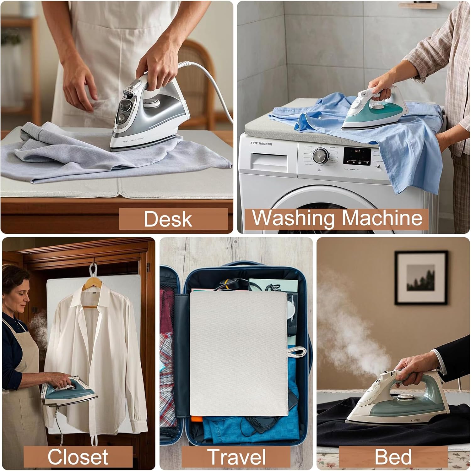 24" x 16" Ironing Mat Foldable, Portable Small Thickened Heat Resistant Cotton Wood Mini Ironing