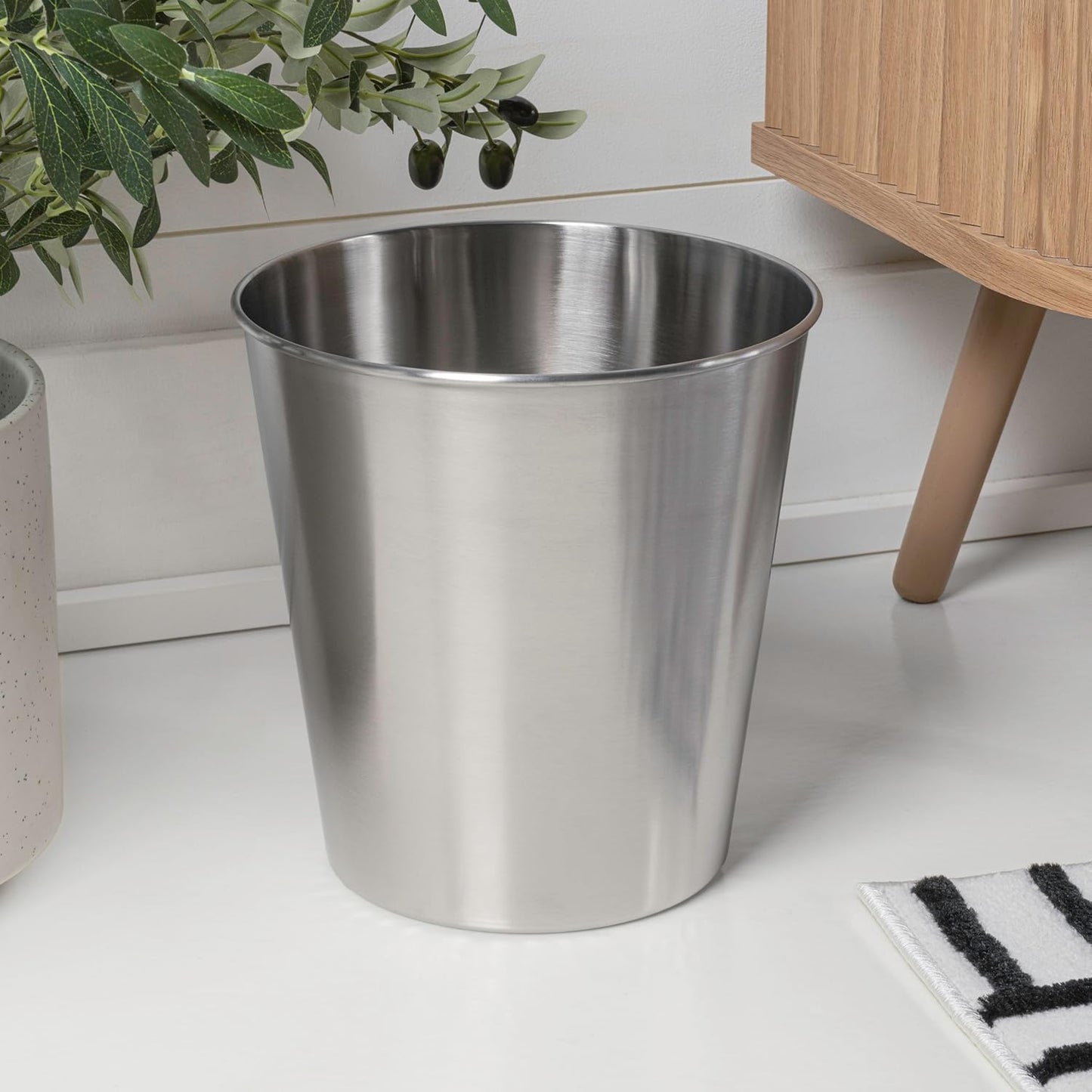 happimess HPM1113C-SET2 Nolan Modern Classic Smooth Steel 2 Gal Waste Bin for Kitchen, Office