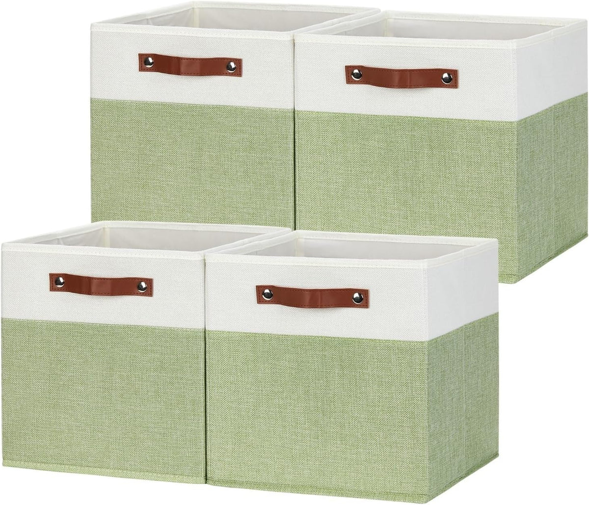 HNZIGE Fabric Storage Cubes for Shelves Set of 4 ,Storage Cubes Baskets 12 x12, Decorative Storage