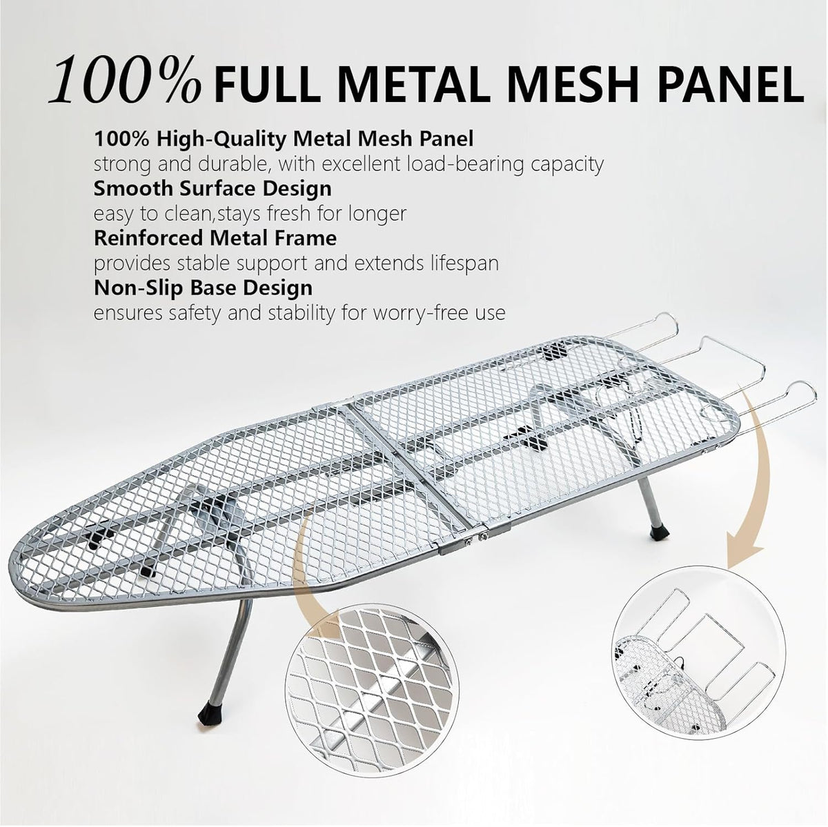Metal Foldable Tabletop Ironing Board with Iron Rest, Portable Ironing Board Small with Heat