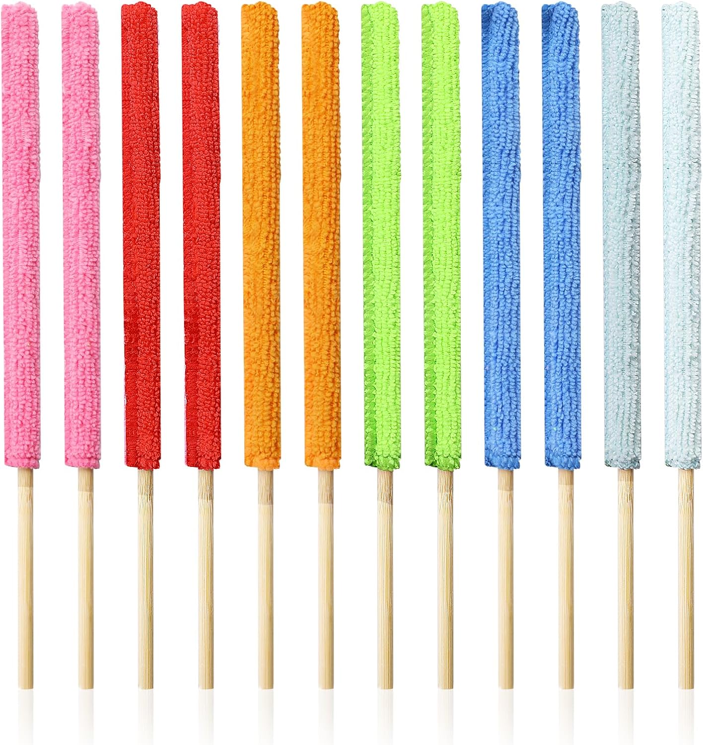 12 Pcs Microfiber Detail Duster Sticks Fan Cleaning Brush Crevice Cleaning Tool AC Vent Cleaner