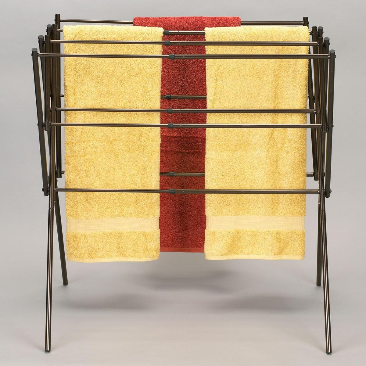 Household Essentials 5175 Collapsible Expandable Metal Clothes Drying Rack, Antique Bronze, STORAGE