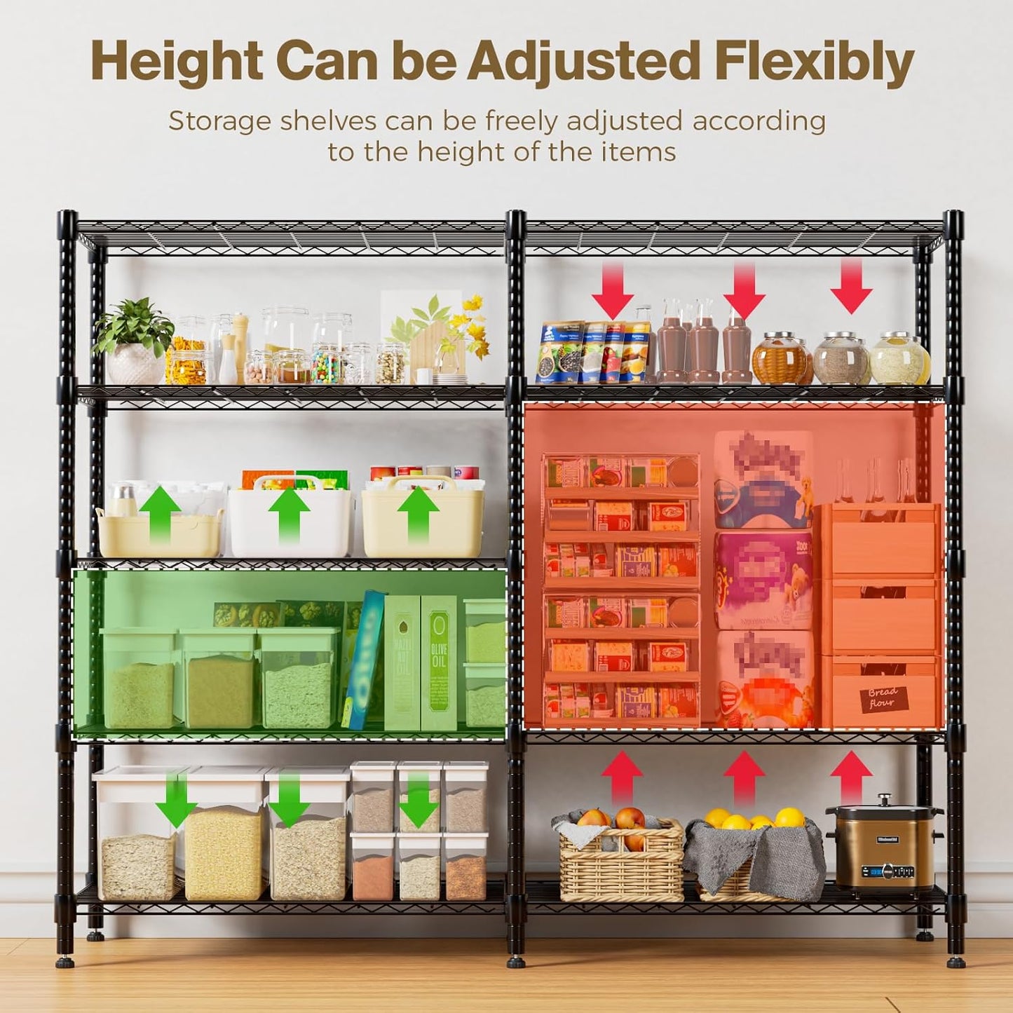 Himimi 72" W Wire Rack Shelving-2000LBS Capacity, Adjustable Storage Shelves Metal Shelves for