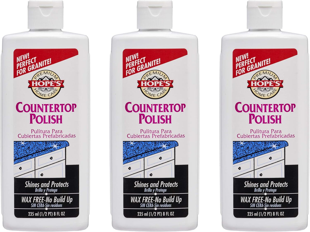 HOPE'S Countertop Restoration Polish, Streak-Free Kitchen Counter Cleaner, No Buildup on