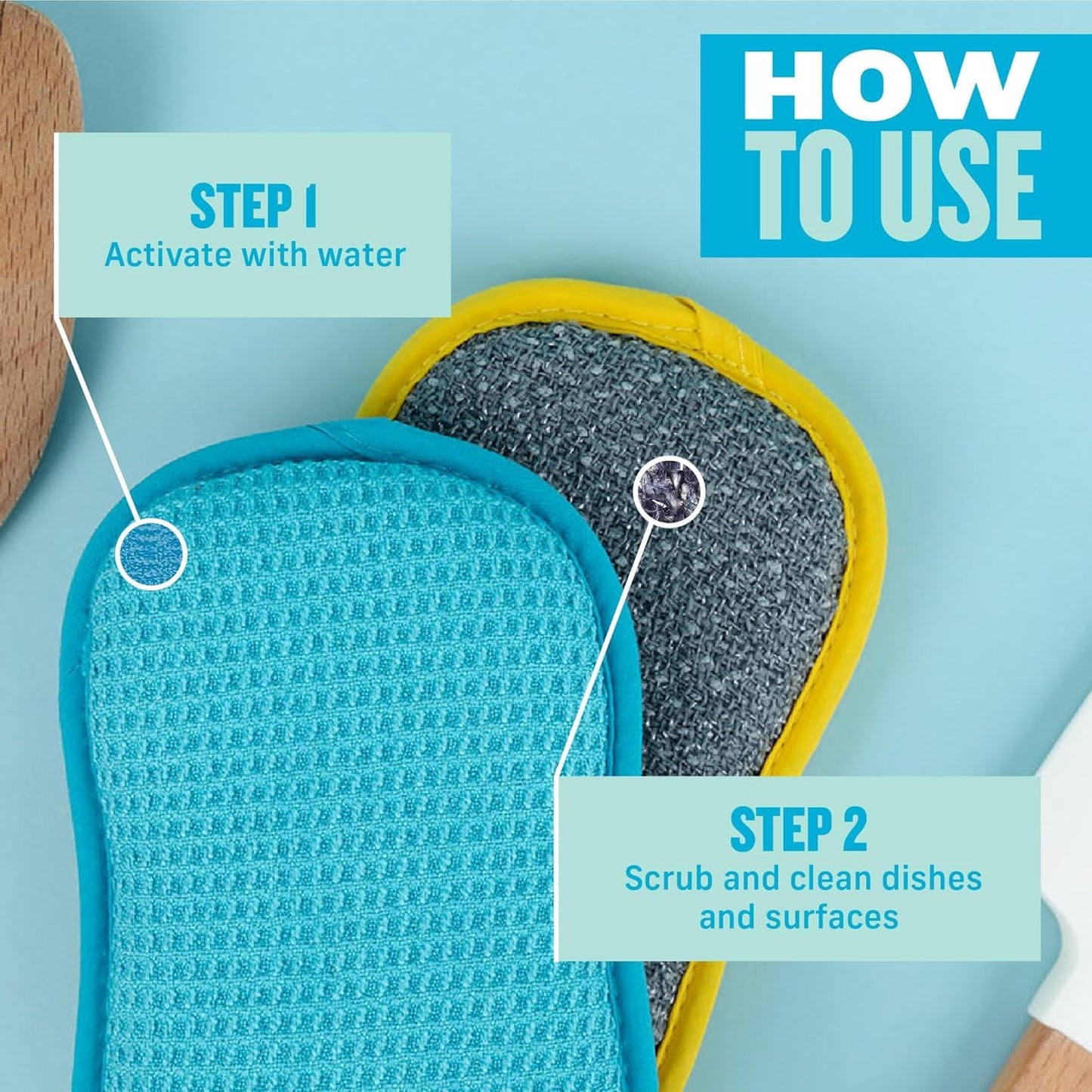 E-Cloth Washing Up Scrub Pad, Sponge for Cleaning - 4 Pack