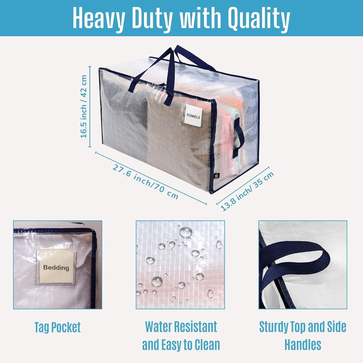 VENO 8 Pack Moving and Storage Bags, Heavy Duty, Alternative to Moving Boxes, Large Packing Totes