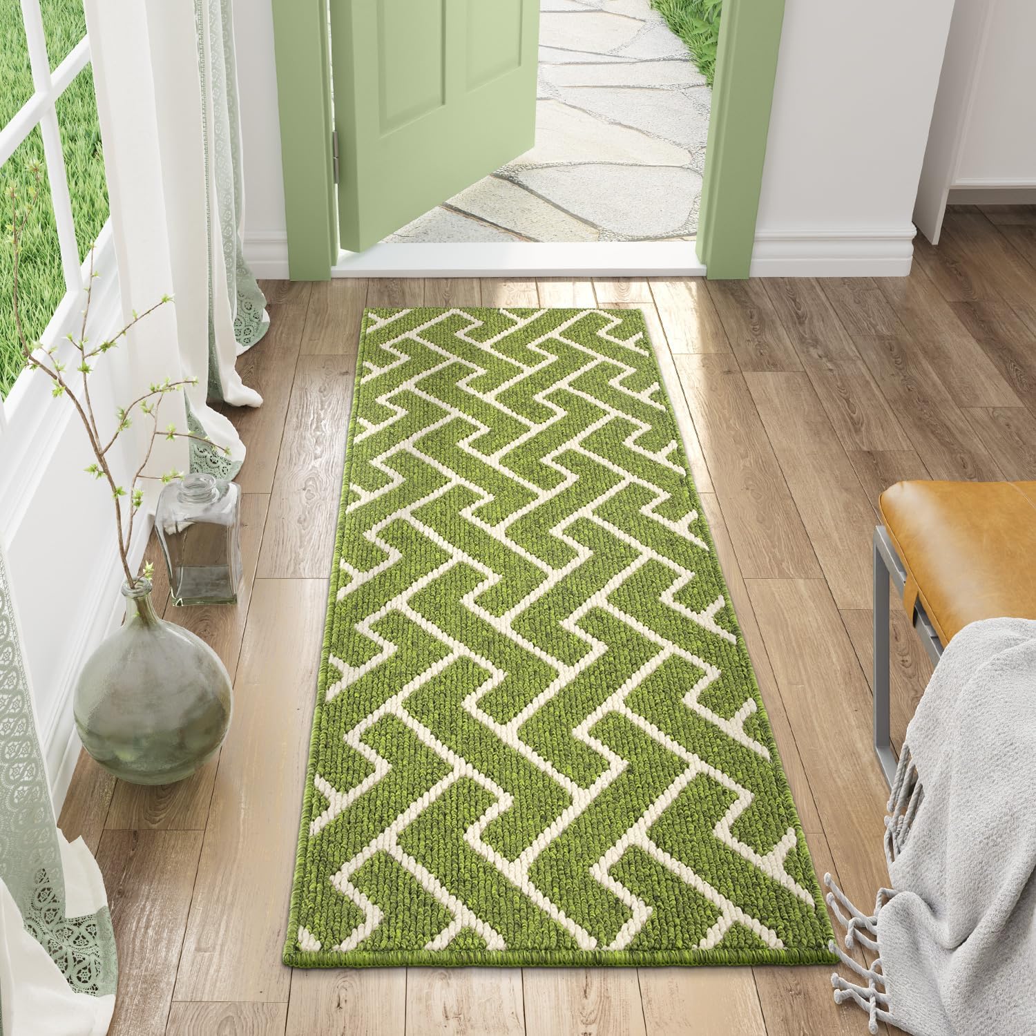 hicorfe Indoor Doormat,Front Back Door Mat Rubber Backing Non Slip Door Mats 20"x48" Absorbent