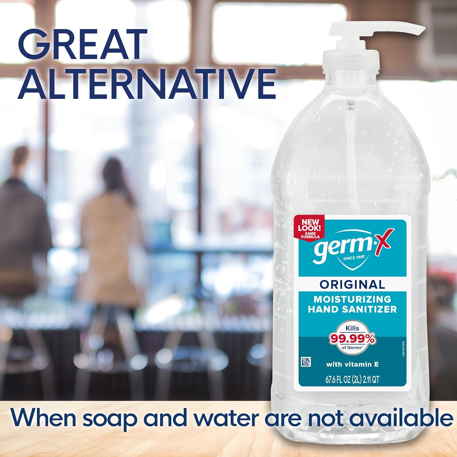 Germ-X Original Hand Sanitizer, Fast-Drying Moisturizing Gel with Vitamin E, Instant & No Rinse