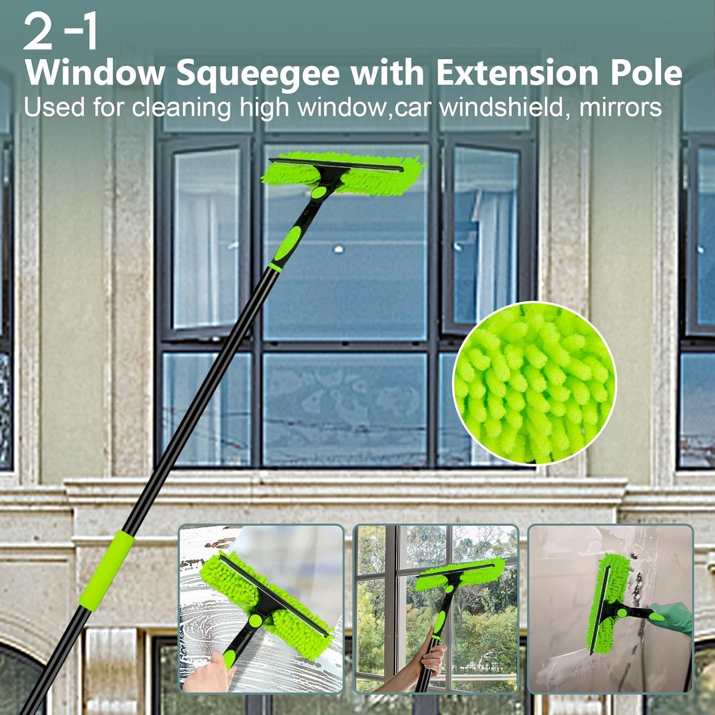 15 Foot Dusters for Cleaning, Duster with Extension Pole 7-15ft, Microfiber Feather Duster Used for