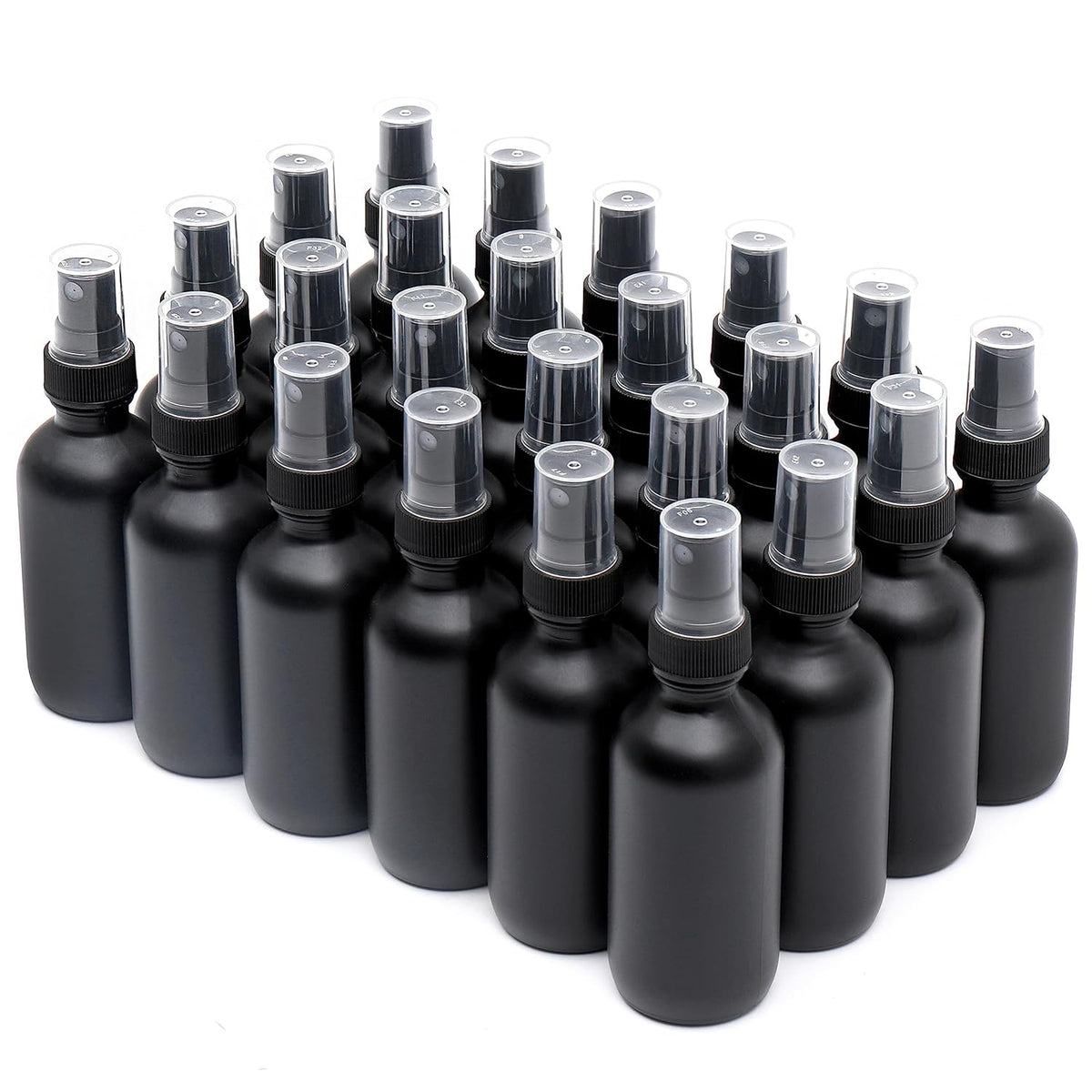 Frosted Black Glass Small Spray Bottle 2 oz 24 Packs,Fine Mist Sprayer Small Clear