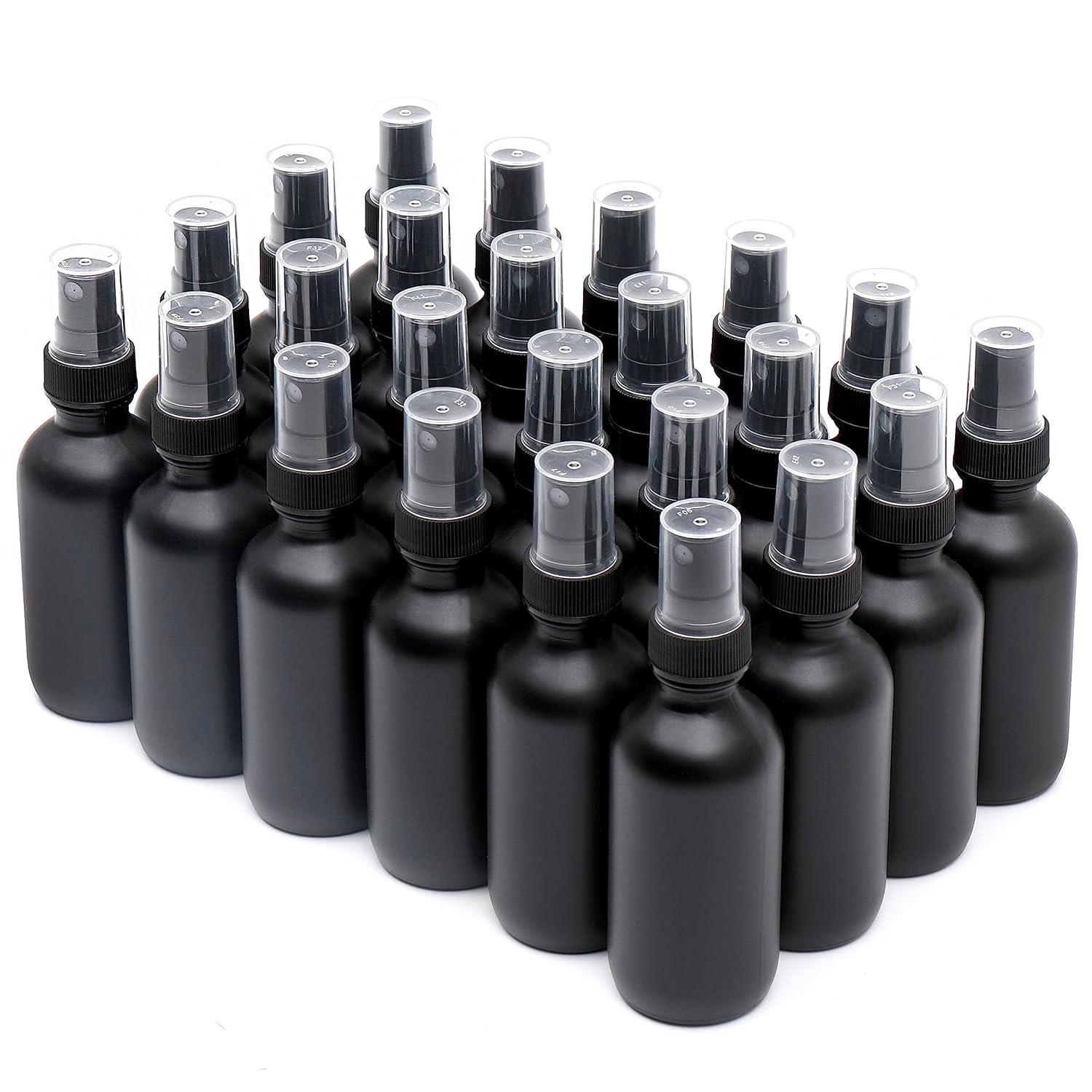 Frosted Black Glass Small Spray Bottle 2 oz 24 Packs,Fine Mist Sprayer Small Clear
