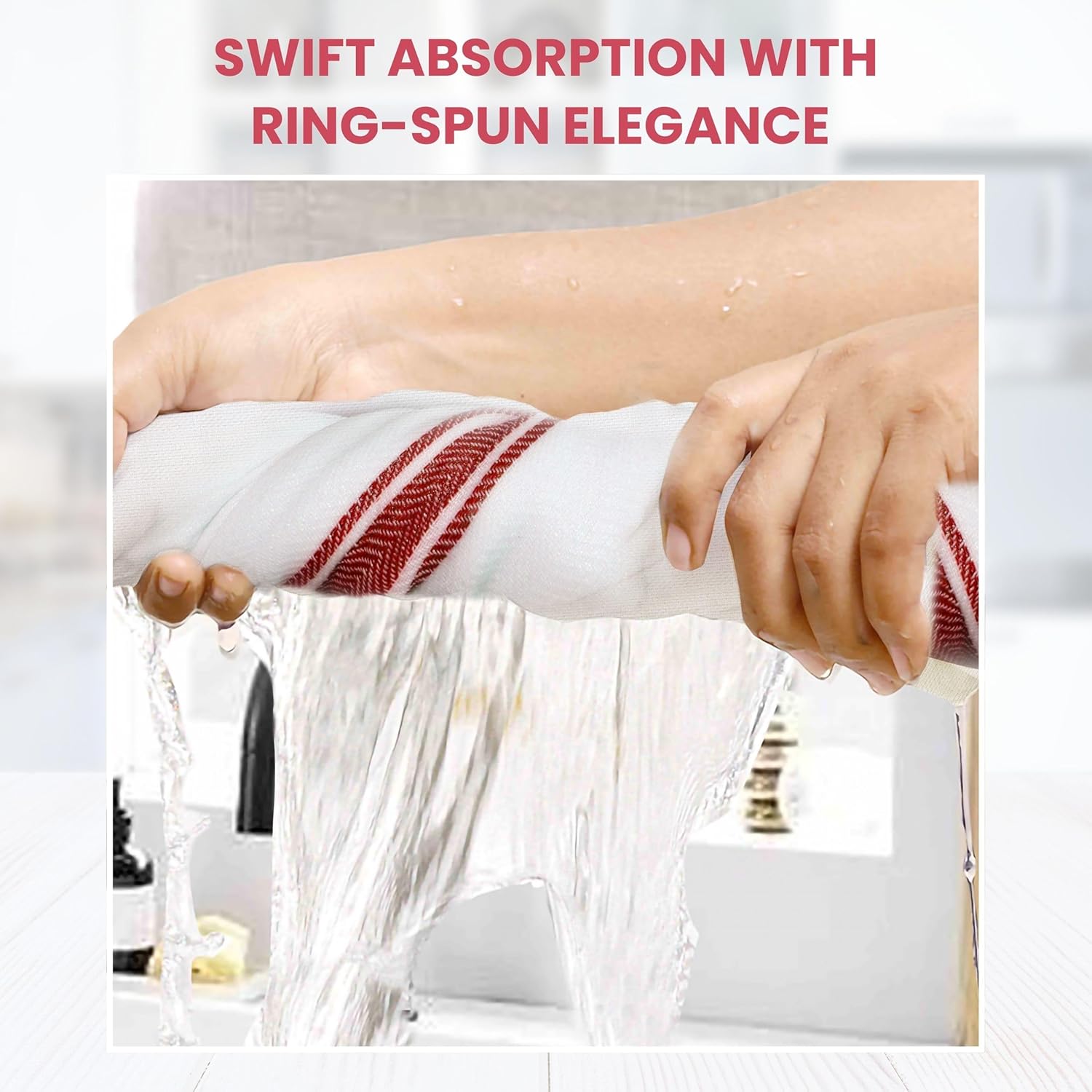 WHITEWRAP Kitchen Dish Towels for Kitchen, Highly Absorbent for Drying and Cleaning, Durable and