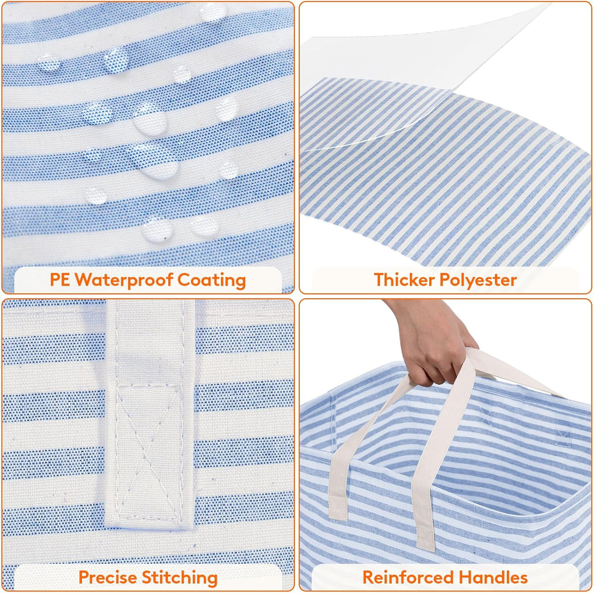 Lifewit 2 Pack Laundry Hamper Large Collapsible Laundry Basket, Freestanding Waterproof Cloth