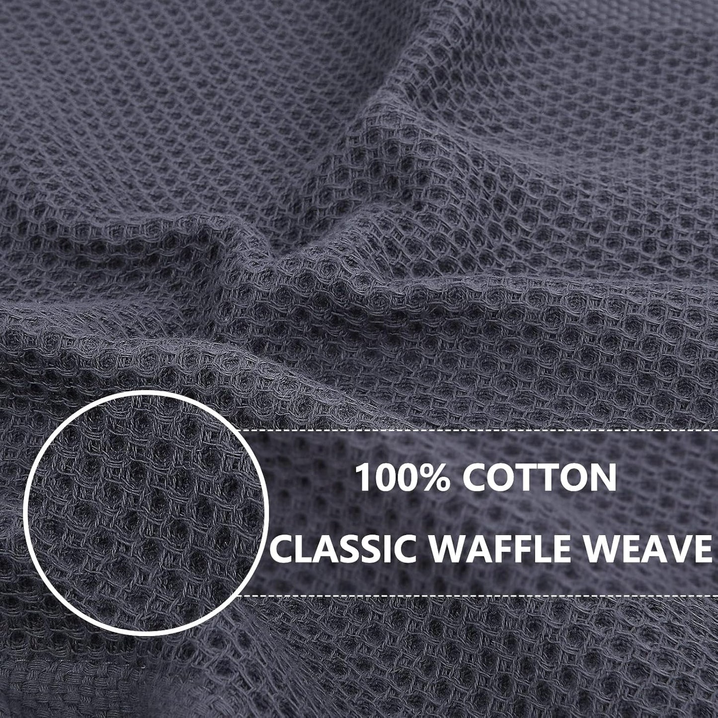 Homaxy 100% Cotton Waffle Weave Kitchen Dish Towels, Ultra Soft Absorbent Quick Drying Cleaning