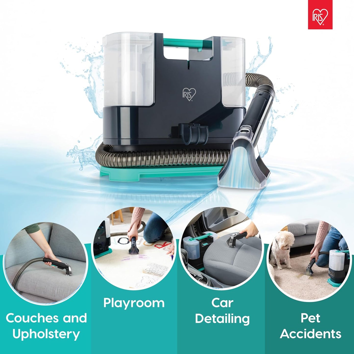 IRIS USA Carpet Spot Cleaner Machine 110V with Auto Spray for Low Pile Carpet, Couch, Sofa