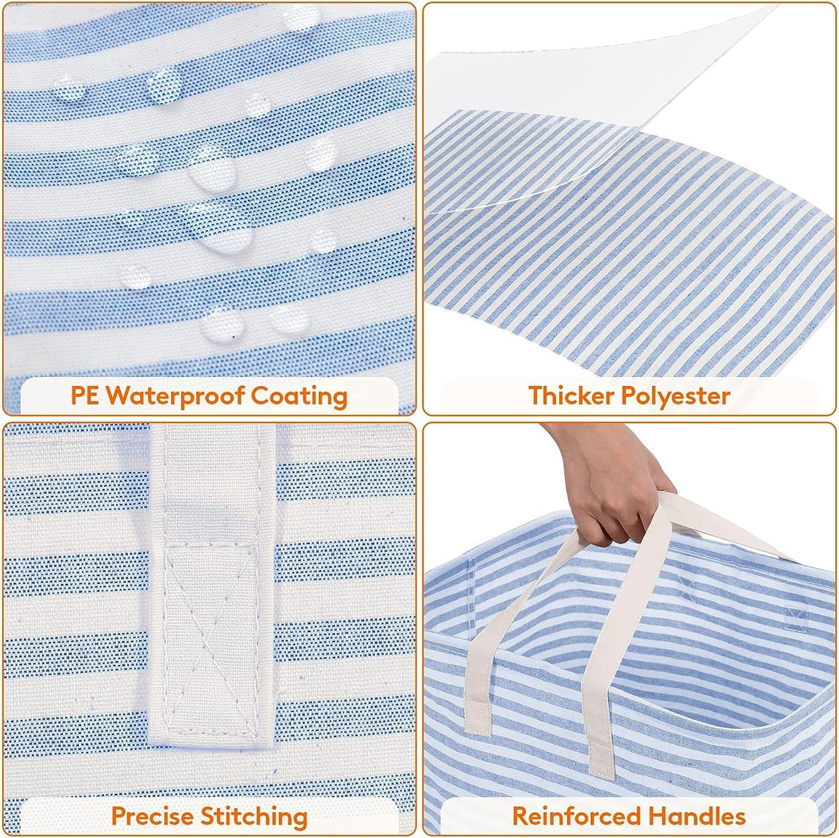 Lifewit 3 Pack Laundry Hamper Large Collapsible Laundry Baskets, Freestanding Waterproof Clothes
