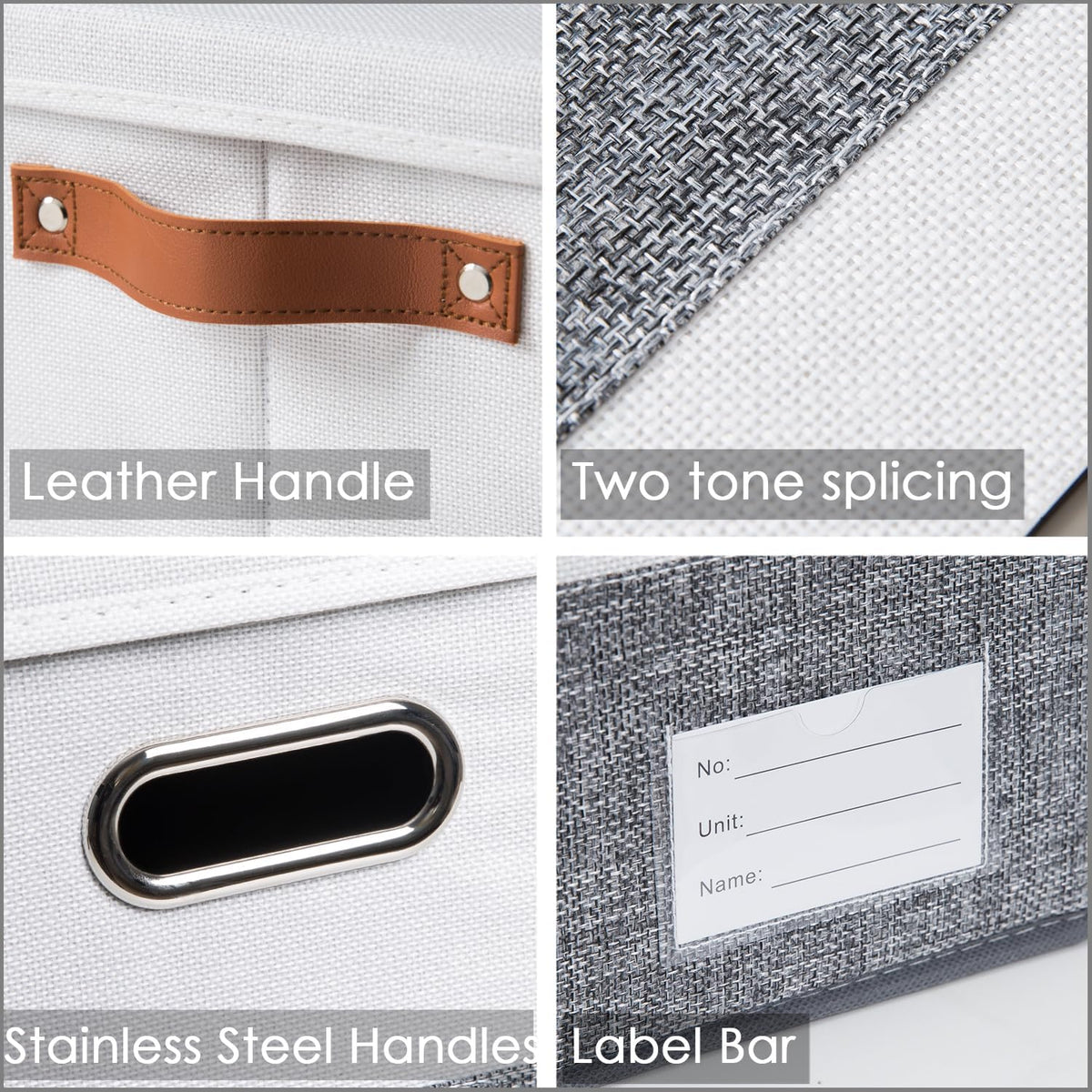 PRANDOM Foldable Storage Bins with Handles [3-Pack] Fabric Collapsible Storage Boxes Baskets Cubes